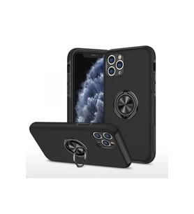 iPhone 11 Pro Max Kılıf Elit Yüzüklü Kapak - Siyah