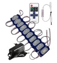 20 Adet 12 Volt 1.2 Watt Dar Açılı Tek Lensli Mavi Led Modül 12A Tek Renk RF Dimmer 2A Priz Tipi Ada