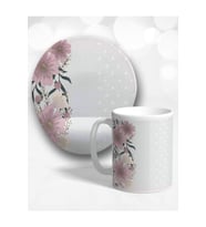 Pastel Sadelik Oval Bilek Destekli Mouse Pad Ve Kupa Bardak Seti