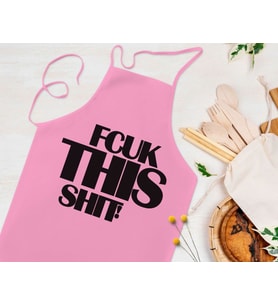 BK Gift Fcuk Tasarımlı Pembe Mutfak Önlüğü Aşçı Hediyesi, Arkadaşa Hediye-1