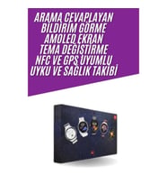 Mey İthalat® Unısex Yuvarlak Ekranlı 7 Kordonlu Akıllı Saat GPS Destekli Çoklu Kordon Seçeneği