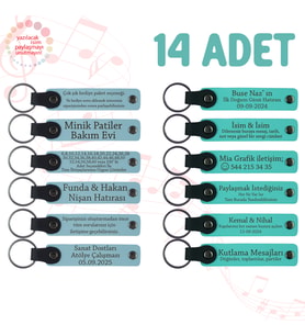 Gök Mavi & Turkuaz, 14’lü Set, Kişisel Anı Anahtarlık, Kurumsal Konferans Katılımcılarına Hediye