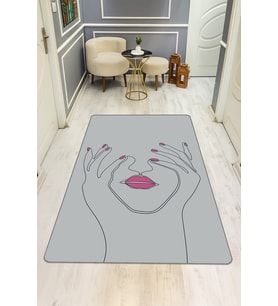 Modern Desenli Dijital Baskı Kaymaz Taban Halı H0121