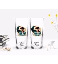 BK Gift Kişiye Özel Renkli Baskılı Turist Ömer Tasarımlı İkili Rakı Bardağı Seti-1 (Beyaz)
