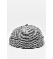 Siyah Beyaz Yünlü Hipster Bere Kışlık Docker Cap (Siyah - Beyaz)