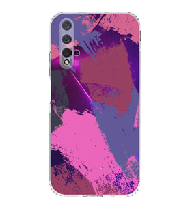 Huawei Nova 5t Uyumlu Kamera korumalı Kapak Brushstroke Tasarımlı  Şeffaf Kılıf