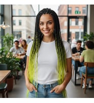 Afrika Örgüsü Ve Rasta İçin Sen Ombreli / Siyah / Neon Sarı