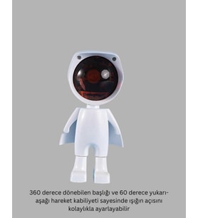 Kompakt Astronot Tasarımlı Şarjlı Ortam Lambası 1 Adet
