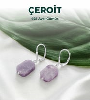 Luxtone Sertifikalı Çeroit 925 Ayar Gümüş Küpe Kadın Takı LX1240KP