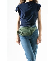 Unisex Çok Cepli, Su Geçirmez, Çapraz Askılı Bel Çantası (Freebag) Yeşil Model: 571-7J