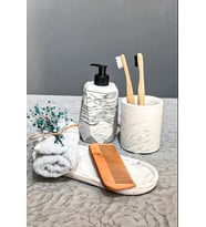 betonmall Marble Serisi Diş Fırçalık Ve Sıvı Sabunluk