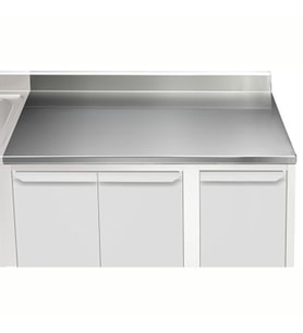 Electrolux Professional Üst Tabla, Sırtlı, 1300 Mm, 1,5 Mm Kalınlıkta Üst Tabla 18 Mm Kalınlığında Ses Sönümlendirici Malzeme Ve Ayrıca 2 Paslanmaz Kayıtla Güçlendirilmiştir - Modular Line TPLA13A