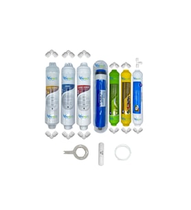 PWS Kapalı Kasa Su Arıtma Cihazlarına uygun Eco 7li Reverse Osmosis alkali+mineral mebran set