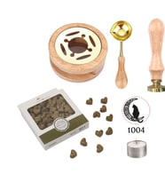 Davetiye Mum Mühürü Uygulama Seti Ahşap Rengi 1004 Ay Kedi