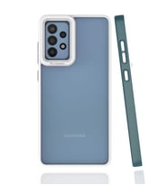 Galaxy A72 Kılıf Zore Mima Kenarları Renkli Silikon Kılıf (Koyu Yeşil)