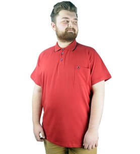 Mode XL Büyük Beden T shirt Polo Likralı Süprem Cepli 21558 Bordo