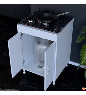 Modilayn Aymen 60 cm Gömme Ocak Uyumlu Tüp Bölmeli Mutfak Dolabı - Tüp Gizleme Ünitesi (60x85x56)cm