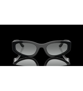 Vogue Unisex Güneş Gözlüğü - Geometrik/İrregüler Form Siyah Kemik Çerçeve Gri Degrade Cam 0VO5585S