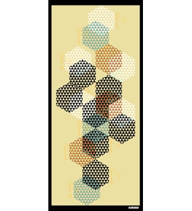 Geometrik Desen Pavia Seri Şal Eşarp Askısı ile Birlikte 90X200 cm Siyah Sarı-90