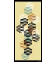 Geometrik Desen Pavia Seri Şal Eşarp Askısı ile Birlikte 90X200 cm Siyah Sarı-90