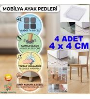 4 Adet Silikon Şeffaf Koltuk Mobilya Masa Beyaz Eşya Yazıcı Koruyucu Kaydırmaz Dayanıklı Pedler 4 X 4 Cm Mobilya Ayakları Renksiz