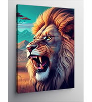 Kanvas Tablo Kükreyen Aslan