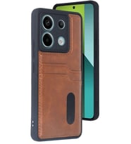 Redmi Note 13 Pro 4G Kılıf Sara Kartvizitli Deri Kılıf - Taba