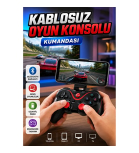 Taşınabilir Kablosuz Bluetooth Oyun Konsolu Kumandası PC Telefon Tablet ve TV Uyumlu
