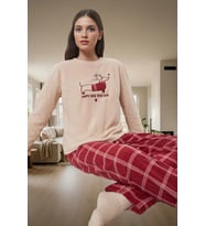 Yumuşak Polar Kumaşlı Ekose Pijama Takımı Kışlık Konfor Özel Tasarım Özenle Seçilmiş