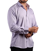 Lila Rahat Kesim Micro Kumaş Kol Düğmeli Regular Fit Erkek Gömlek - 190-3