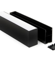 LED Kanal Alüminyum Profil Siyah 2 Metre 34x63mm Linear Opak Pleksi Kapak Plastik Yan Kapak Sarkıt LED Kasa 15474