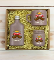 BK Gift Kişiye Özel İsimli DTF Baba Temalı Mat Gri Kahve Fincanı & Kolonya & Mum Hediye Seti-3, Babaya Hediye, Babalar Günü Hediyeleri