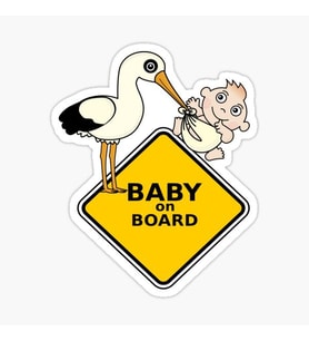 Baby On Board Arabada bebek var Araç Sticker Etiket 19CM md1