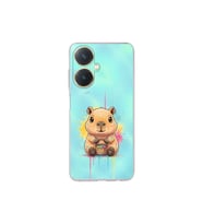 Vivo Y27 ile Uyumlu Splash Kapibara Tasarımlı Şeffaf Silikon Kılıf