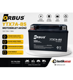 ORBUS 12V 7AMPER ALÇAK MOTOSİKLET AKÜSÜ (EBATLAR: 150*87*94mm)