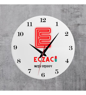 Eczacılara Özel Cam Duvar Saati