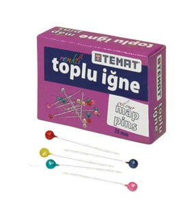 Temat Renkli Toplu İğne 25mm 25Li - 3 kutu