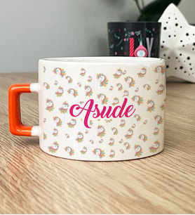 Kişiye Özel Unicorn Desenli Lüks Fincan Doğum Günü Hediyesi