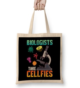 Cute Biologists Take Cellfies Selfies Biology Pun Bez Çanta Uzun Saplı
