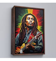 Çerçeveli Bob Marley Tablosu (Beyaz)