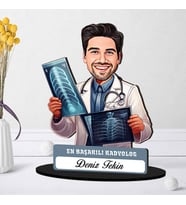 En Başarılı Erkek Radyolog Hediye Karikatürlü Biblo