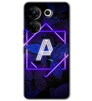 Tecno Camon 20 Pro 4G Kılıf HD Desen Baskılı Kılıf - Dark Neon Yaprak A Harfi