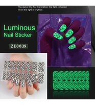 Luminous Tırnak Sticker Zebra Desen Nail Art Set 16'lı