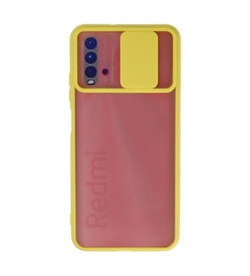 Xiaomi Redmi 9t Kılıf Palm Buzlu Kamera Sürgülü Silikon - Sarı