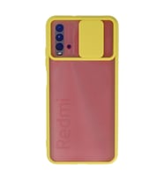 Xiaomi Redmi 9t Kılıf Palm Buzlu Kamera Sürgülü Silikon - Sarı