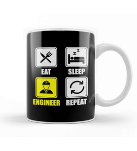Cute Eat Sleep Engineer Repeat Engineering Funny Kupa Bardak Porselen