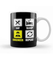 Cute Eat Sleep Engineer Repeat Engineering Funny Kupa Bardak Porselen