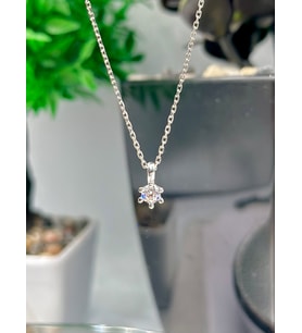 Elmas Kesim Swarovski Model 925 Ayar Orijinal Gümüş Kolye
