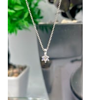 Elmas Kesim Swarovski Model 925 Ayar Orijinal Gümüş Kolye