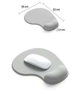 SonicTouch Bilek Destekli Mouse Pad 20x22cm Gri Damla Tipi Pürüzsüz Yüzey Dikişsiz Gamer Oyuncu